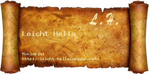 Leicht Hella névjegykártya